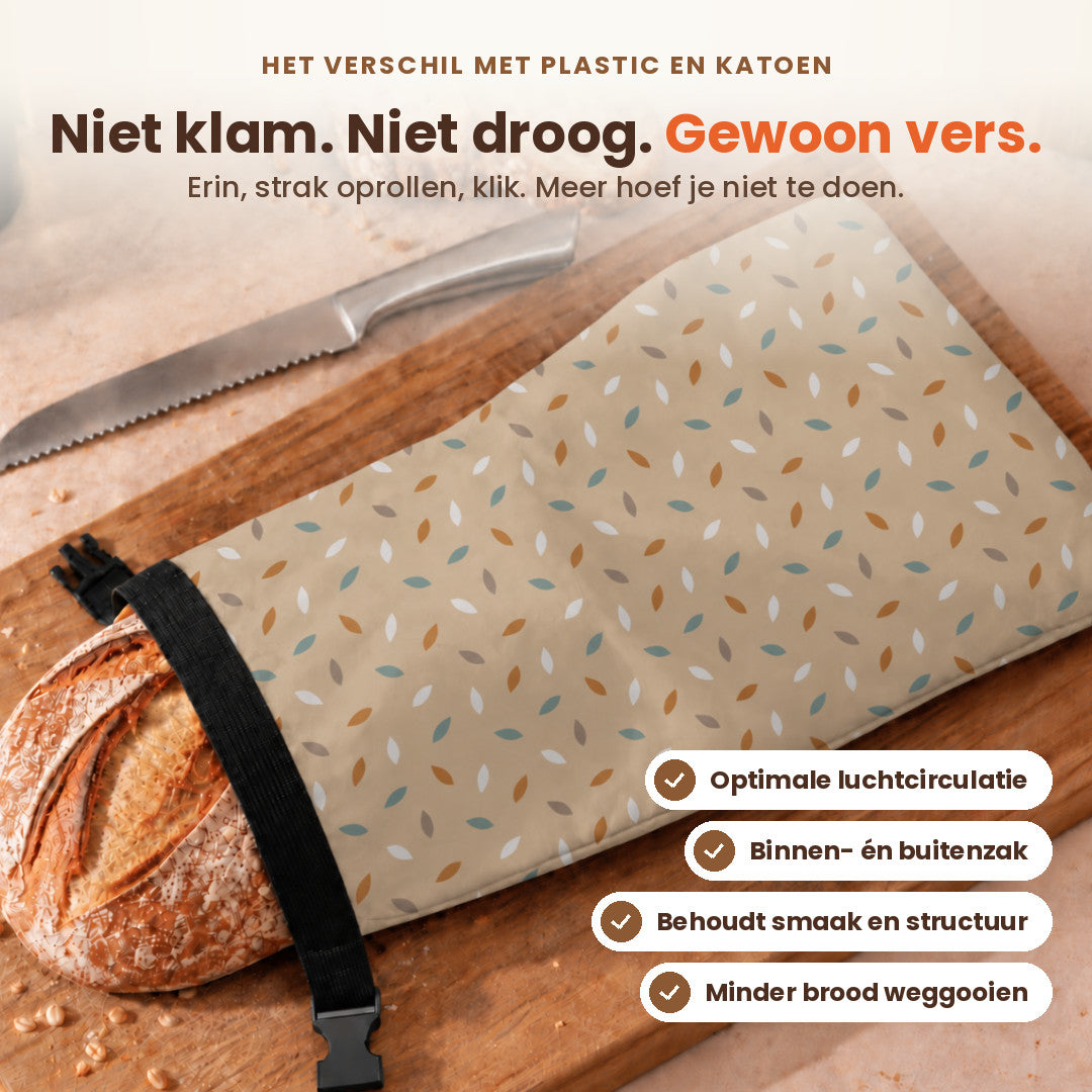 Brotbeutel Premium – Taupe-Streusel