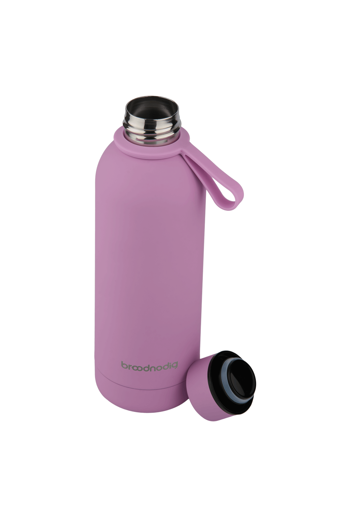 RVS drinkfles roze, binnenkant van roestvrij staal