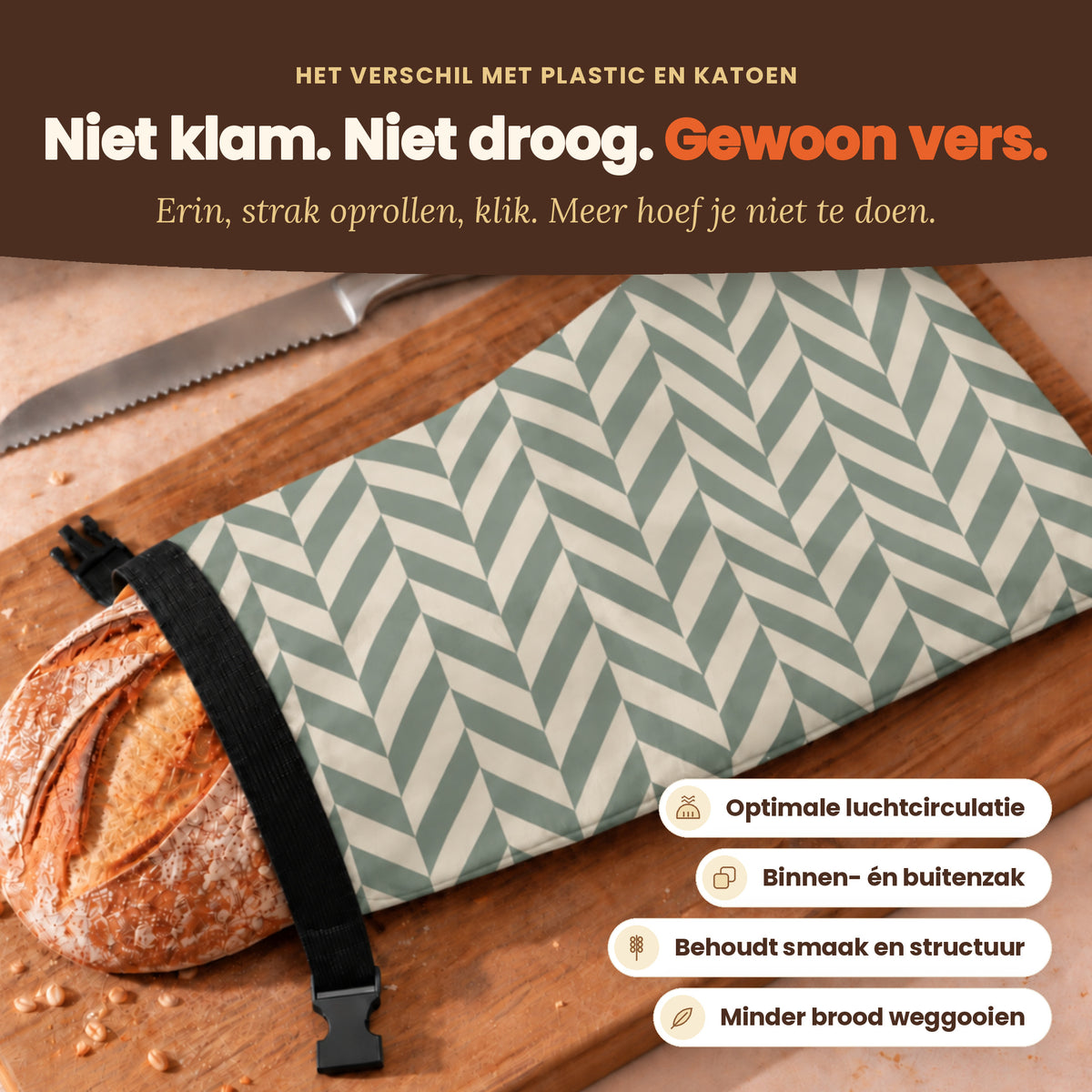 Premium broodzak Chevron Saly: uitleg over gebruik en voordelen