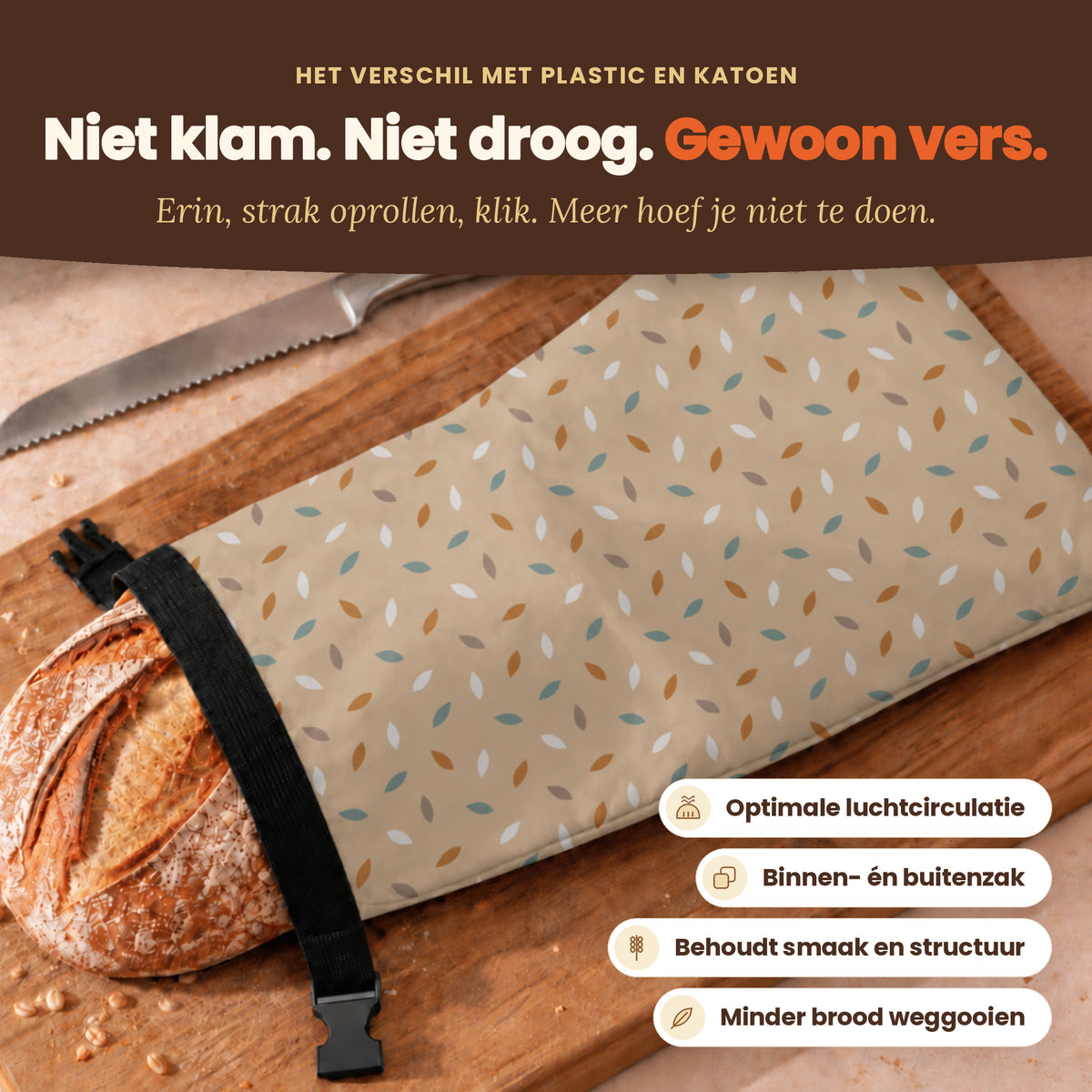 Premium broodzak Taupe Sprinkles: uitleg over gebruik en voordelen