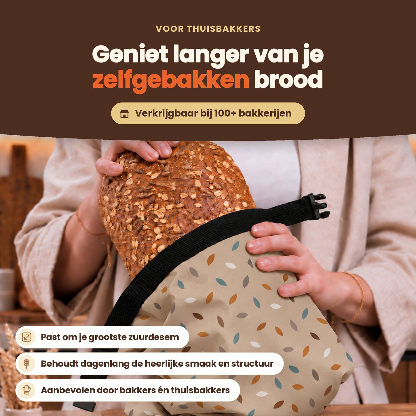 
                
                  Premium broodzak Taupe Sprinkles: zo blijft je brood langer vers
                
              