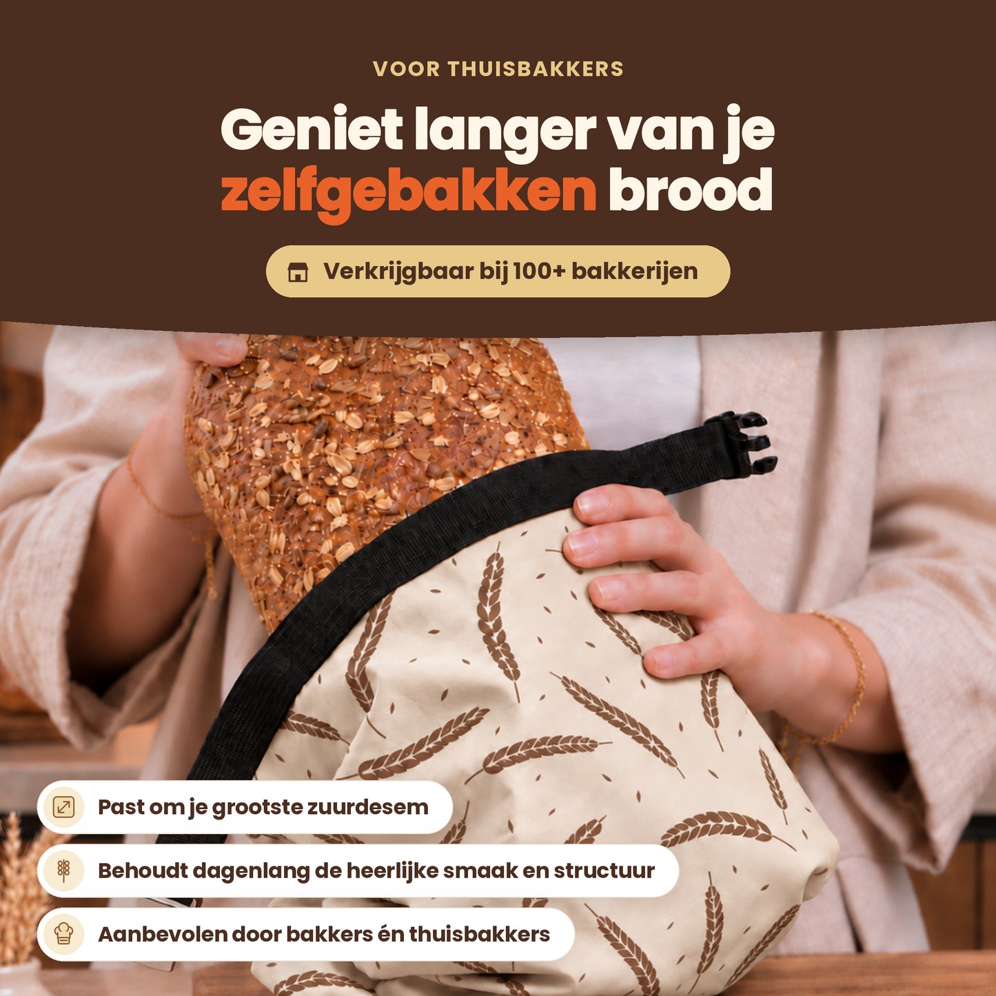 
                
                  Herbruikbare broodzak Zandoogst: zo blijft je brood langer vers
                
              